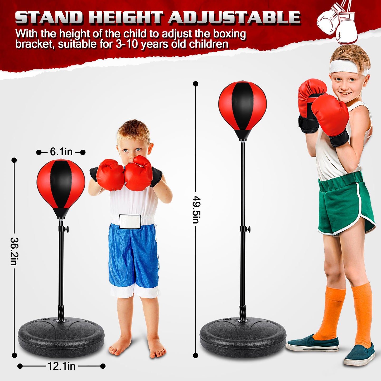 Height Adjustable Punching Bag Set