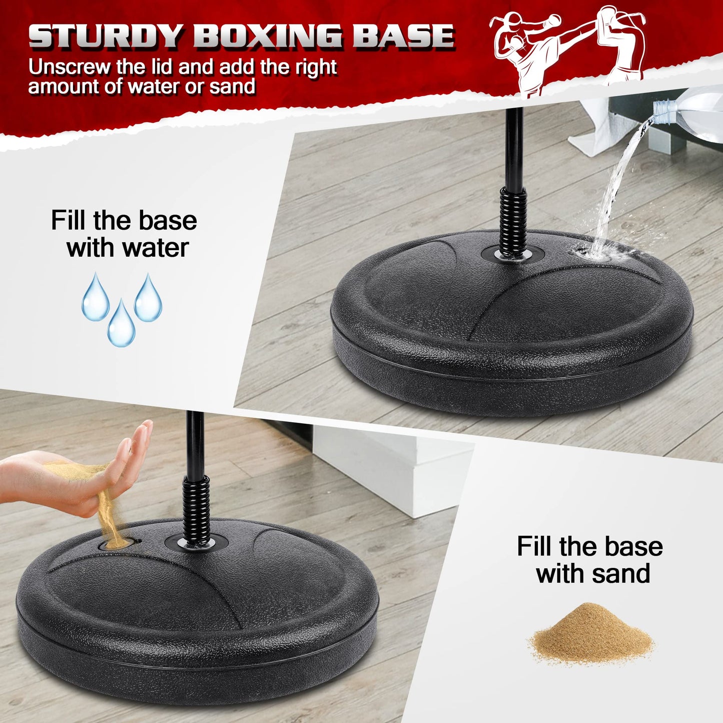 Height Adjustable Punching Bag Set